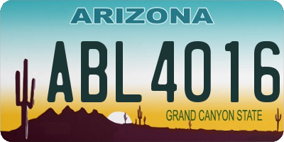 AZ license plate ABL4016