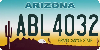 AZ license plate ABL4032