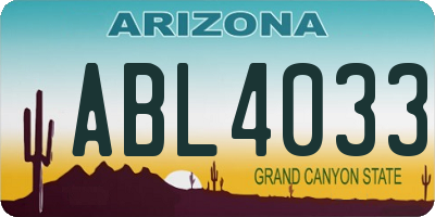 AZ license plate ABL4033
