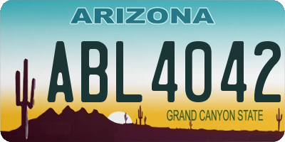 AZ license plate ABL4042