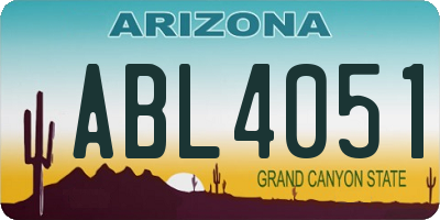 AZ license plate ABL4051