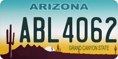AZ license plate ABL4062