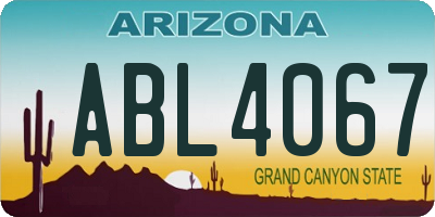 AZ license plate ABL4067