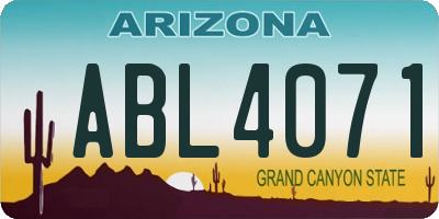AZ license plate ABL4071