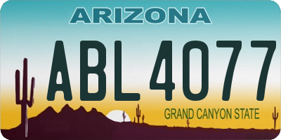 AZ license plate ABL4077