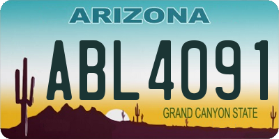 AZ license plate ABL4091