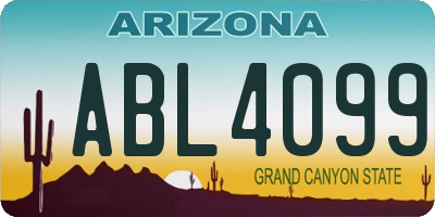 AZ license plate ABL4099