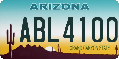 AZ license plate ABL4100