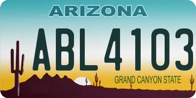 AZ license plate ABL4103