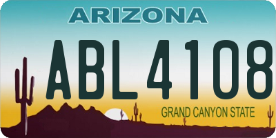 AZ license plate ABL4108