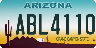 AZ license plate ABL4110
