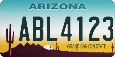 AZ license plate ABL4123