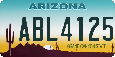 AZ license plate ABL4125