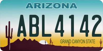AZ license plate ABL4142