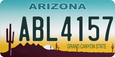 AZ license plate ABL4157