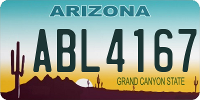 AZ license plate ABL4167