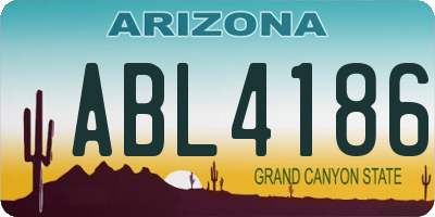 AZ license plate ABL4186