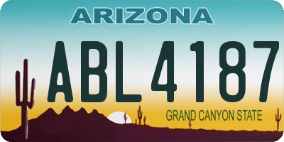 AZ license plate ABL4187