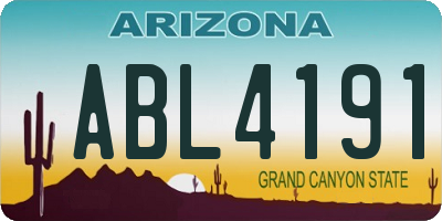 AZ license plate ABL4191