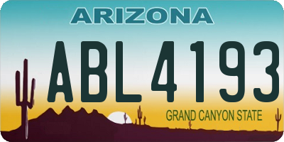 AZ license plate ABL4193