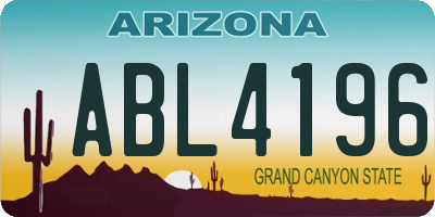 AZ license plate ABL4196