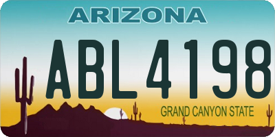AZ license plate ABL4198