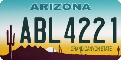 AZ license plate ABL4221