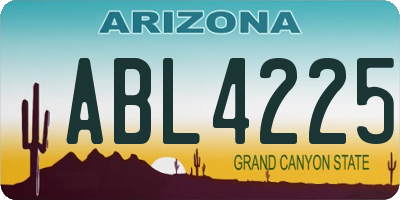 AZ license plate ABL4225
