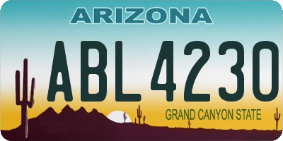 AZ license plate ABL4230