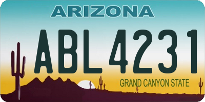 AZ license plate ABL4231