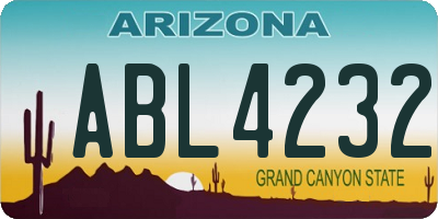 AZ license plate ABL4232