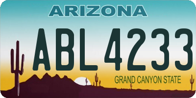 AZ license plate ABL4233