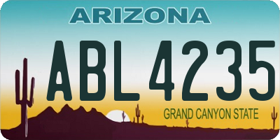 AZ license plate ABL4235