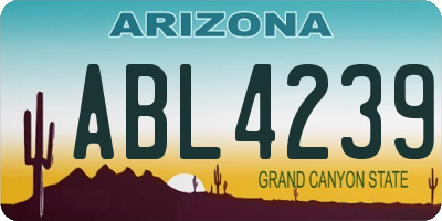 AZ license plate ABL4239