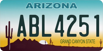 AZ license plate ABL4251