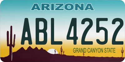AZ license plate ABL4252