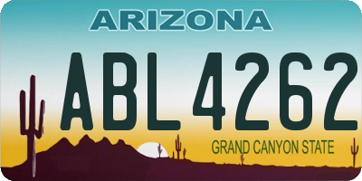 AZ license plate ABL4262