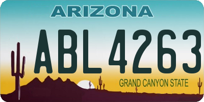 AZ license plate ABL4263