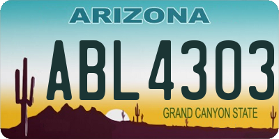 AZ license plate ABL4303