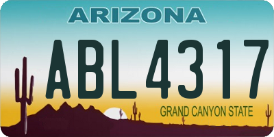AZ license plate ABL4317