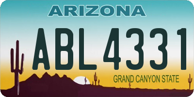 AZ license plate ABL4331