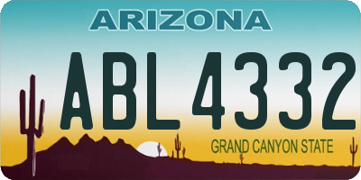 AZ license plate ABL4332