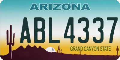 AZ license plate ABL4337