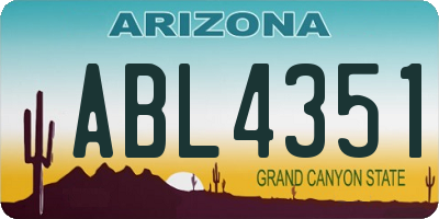 AZ license plate ABL4351