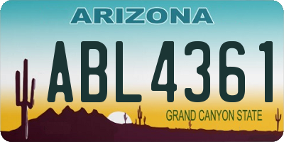 AZ license plate ABL4361