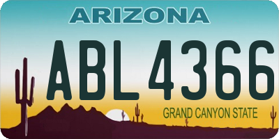 AZ license plate ABL4366