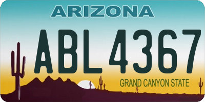 AZ license plate ABL4367
