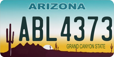 AZ license plate ABL4373