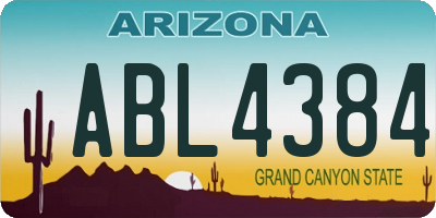 AZ license plate ABL4384