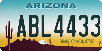 AZ license plate ABL4433